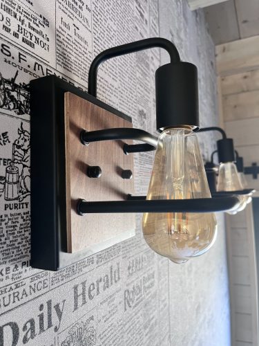 SILVIA 1 fekete/fa fali lámpa