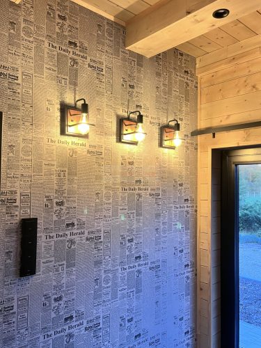 SILVIA 1 fekete/fa fali lámpa