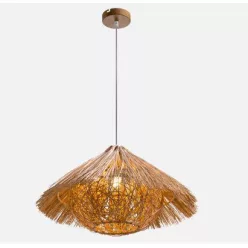 WOODY Függeszték 1xE27 fa-rattan burás