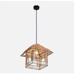 WOODY Függeszték 1xE27 rattan ház burás