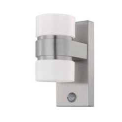   Atollari kültéri led fali lámpa 2x6W nemesacél,ezüst mozgásérzékelős