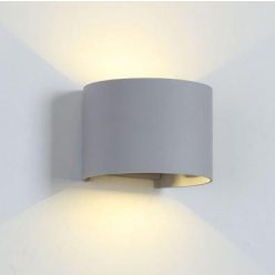   Állítható sugárzású kültéri LED-es fali lámpatest  2x5W  IP54 szürke kör