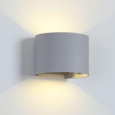 Állítható sugárzású kültéri LED-es fali lámpatest  2x5W  IP54 szürke kör