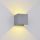 Állítható sugárzású kültéri LED-es fali lámpatest  2x5W  IP54 szürke szögletes