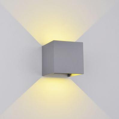 Állítható sugárzású kültéri LED-es fali lámpatest  2x5W  IP54 szürke szögletes