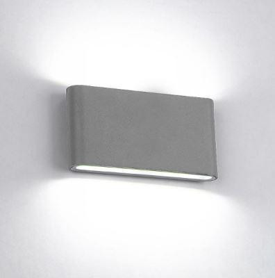 Kültéri LED-es fali lámpatest  2x6W  IP65 szürke ovál