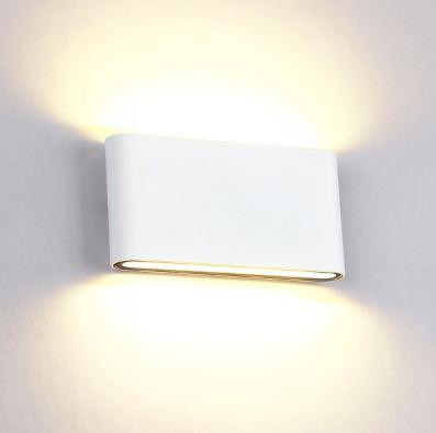 Kültéri LED-es fali lámpatest  2x6W  IP65 fehér ovál