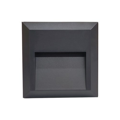 Lépcsővilágító oldalfali LED lámpa 1,5W - négyzet - szürke - természetes fehér - IP65