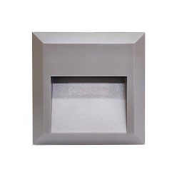   Lépcsővilágító oldalfali LED lámpa 1,5W - négyzet - világosszürke - természetes fehér - IP65