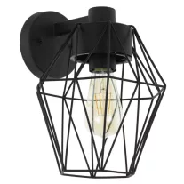   CANOVE kültéri fali lámpatest E27 1x60W IP44 fekete/ áttetsző