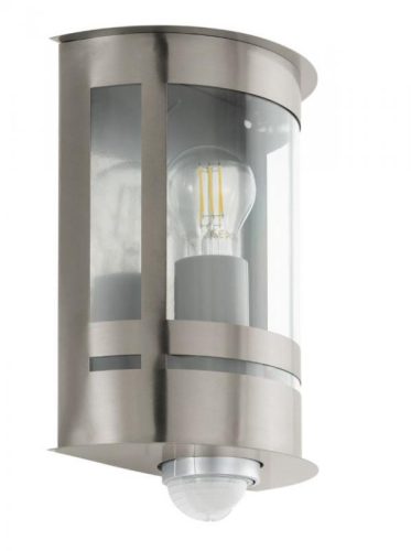 TRIBANO Kültéri fali lámpates  E27  1x60W IP44  szenzoros nemesacél