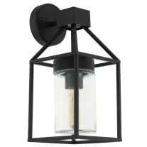   TRECATE kültéri fali lámptest E27 1x60W IP44 fekete/áttetsző