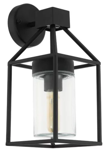 TRECATE kültéri fali lámptest E27 1x60W IP44 fekete/áttetsző