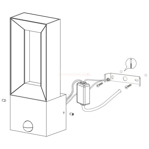 Riforano fali lámpa alumíniumöntvény fekete mozgásérzékelős