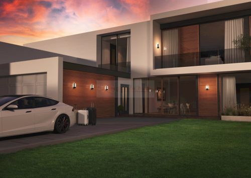 Riforano fali lámpa alumíniumöntvény fekete mozgásérzékelős