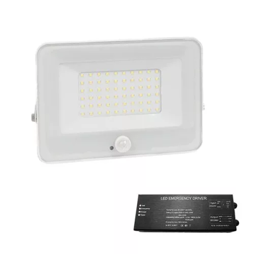 Led reflektor 50 W VEGA fehér 4000K+biztonsági világitás szenzorral