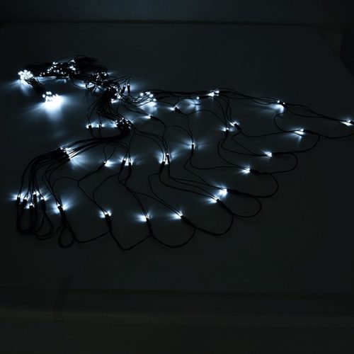 Karácsonyi LED háló fény 2x1,5m IP44 hideg fehér adapterrel