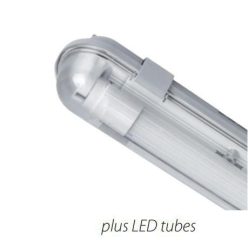 Corp de iluminat etanș cu tub LED 1x9W, lumină rece albă