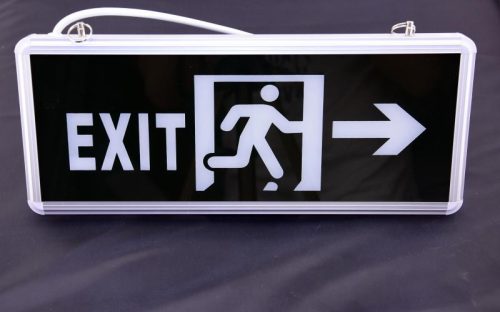 Led vészvilágító kijárati lámpatest  függeszthető 3W exit+ábra