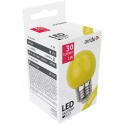 Avide Dekor LED fényforrás G45 1W E27 Sárga