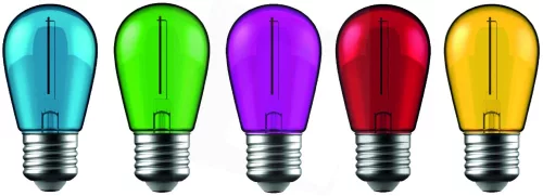 Avide Dekor LED Filament fényforrás 1W E27 (Zöld/Kék/Sárga/Piros/Lila)