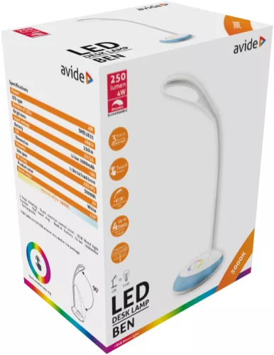 Avide LED Asztali Lámpa Ben RGB Fehér 4W