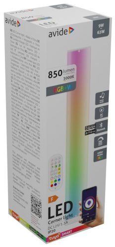 Avide LED saroklámpa digitális RGB + 3000K BT + zene szenzorral