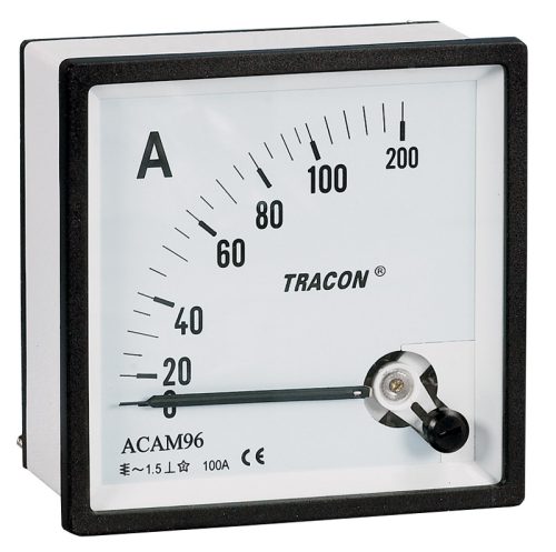 Analóg váltakozó áramú ampermérő közvetlen méréshez 96×96mm, 10A AC