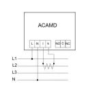 Digitális váltakozó áramú ampermérő áramváltós méréshez 72×72mm, 5A AC