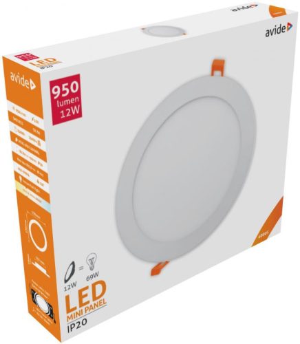 Avide LED Beépíthető Kerek Mennyezeti Lámpa ALU 12W NW 4000K