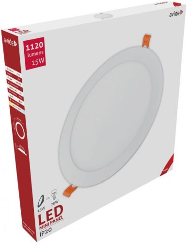 Avide LED Beépíthető Kerek Mennyezeti Lámpa ALU 15W WW 3000K
