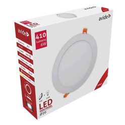   Avide LED Beépíthető Kerek Mennyezeti Lámpa ALU 6W WW 3000K