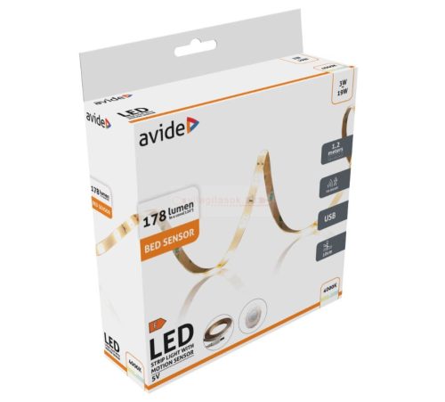 Led szalag ágy szenzor 5V USB 1.2m 3W 3000K