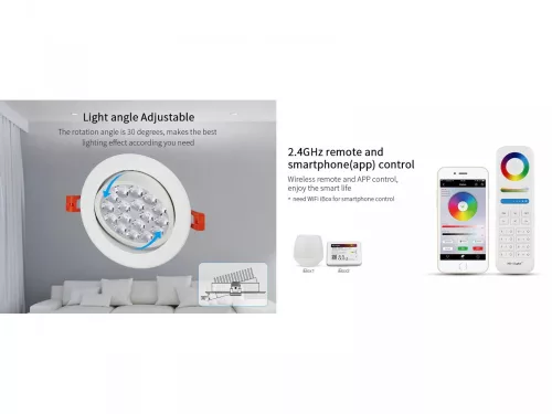 FullColor LED panel-billenthető 9W - RGB+CCT, fényerőszabályozható