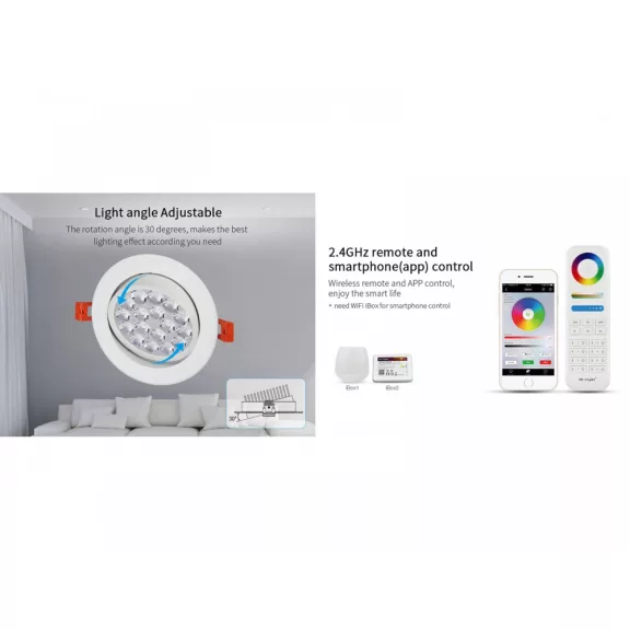 FullColor LED panel-billenthető 9W - RGB+CCT, fényerőszabályozható