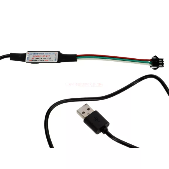 Futófény LED vezérlő és távirányító 5V digitális RGB+W LED szalagokhoz
