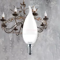 Led lámpa gyertya láng E-14 5W C37 melegfehér Braytron