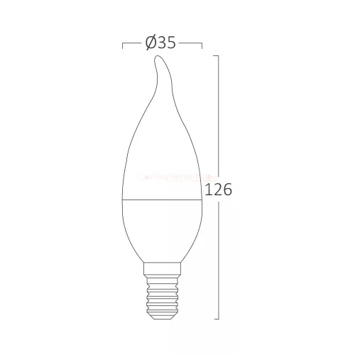 Led lámpa gyertya láng E-14 5W C37 melegfehér Braytron