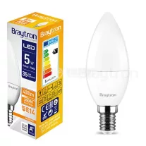 Led lámpa gyertya E-14 5W C37 meleg fehér Braytron