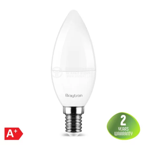 Led lámpa gyertya E-14 7W C37 hideg fehér Braytron