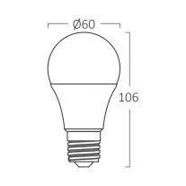   Led lámpa körte E-27 7W A60 természetes fehér 630lm Braytron