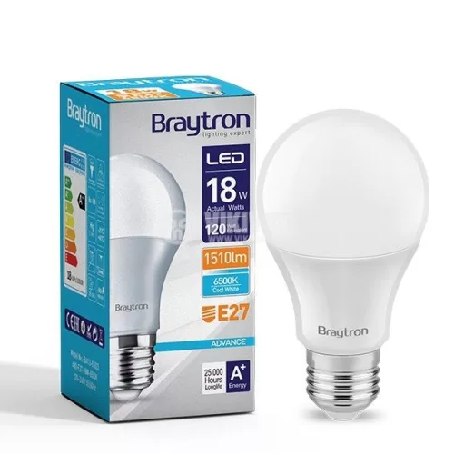 Led lámpa körte E-27 18W A80 hideg fehér 1600lm Braytron