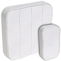   Vezeték nélküli csengő, négyzetes, 1 adó, 1 vevő 3×AA, 1×CR2032, IP44, 100m, 10 music