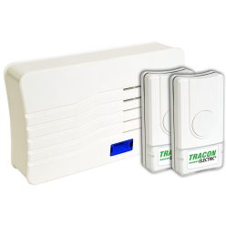   Vezeték nélküli csengő, téglalap alakú, 2 adó, 1 vevő 3×AA, 1×CR2032, IP44, 100m, 10 music