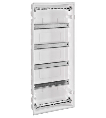 Süllyesztett lakáselosztó, 4 soros, 48 modulos, átlátszó ajtó, IP 40, gipszkarton falba