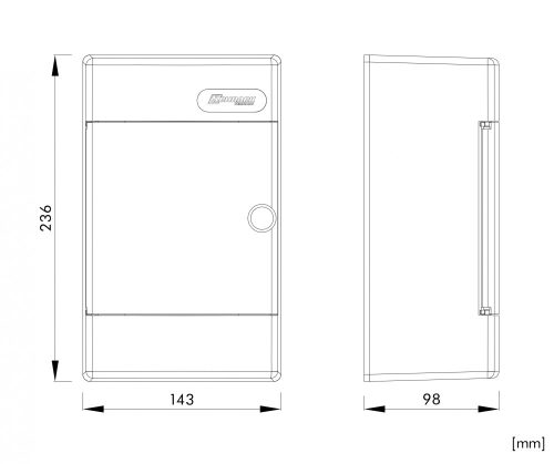 Schrack lakáselosztó falon kívüli 1x4 modul IP40 Topo