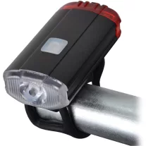   LED biciklilámpa, első-hátsó világítással 2W, 5000K, 3,7 V / 800 mAh, 150lm, IP54, 2/5h