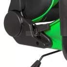 Gamer szék - derékpárnával, fejpárnával - zöld