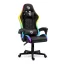RGB LED-es gamer szék - karfával, párnával - fekete