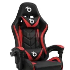 RGB LED-es gamer szék - karfával, párnával - fekete / piros